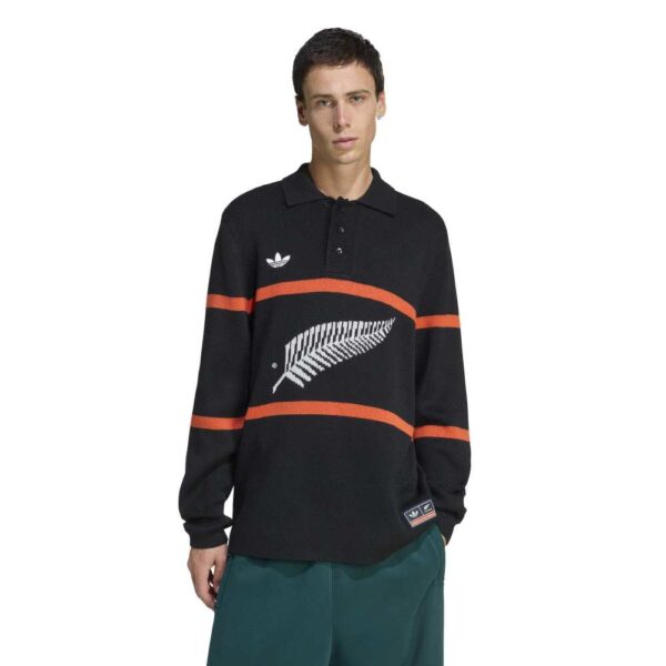 All Blacks Adidas Originals Knitted Polo Shirt 2025 - Image 2