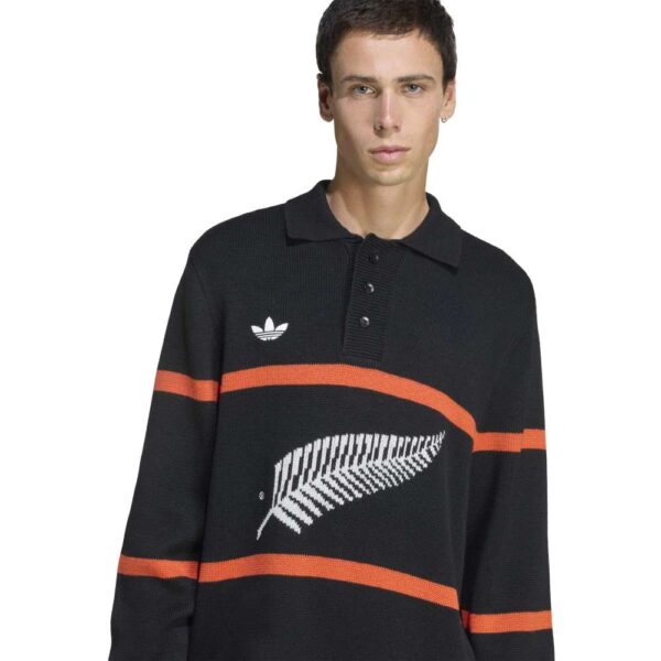 All Blacks Adidas Originals Knitted Polo Shirt 2025 - Image 5