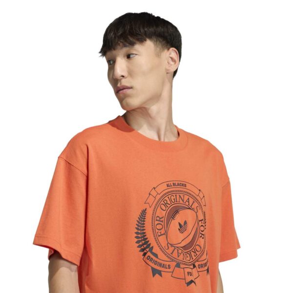 All Blacks Adidas Originals Orange Graphic Loose Fit T-Shirt 2025 - Image 5