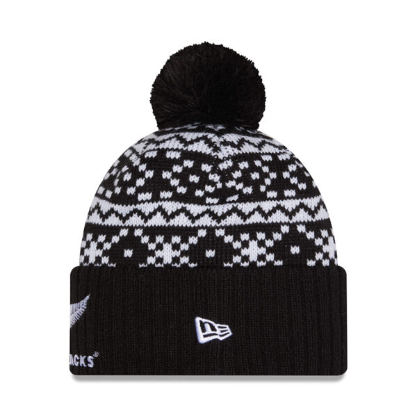 All Blacks New Era Knitted Cardigan Pom Pom Beanie - Image 2